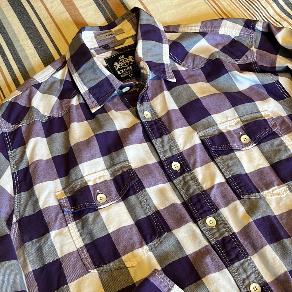 Express for Men Western Buffalo Plaid Shirt